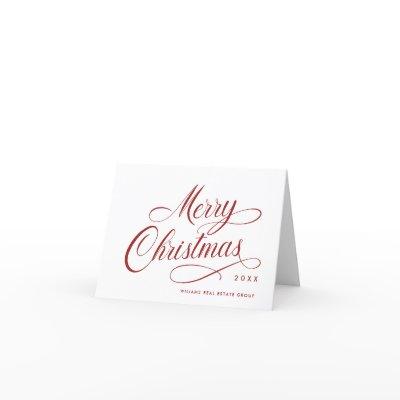 Elegant Minimalist Corporate Christmas Greeting Holiday Card