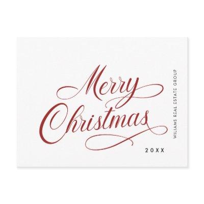 Elegant Minimalist Corporate Christmas Holiday Postcard