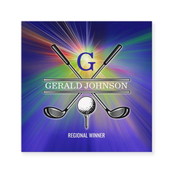 Elegant Minimalist Custom Golf Monogram Square