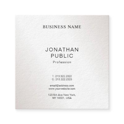 Elegant Minimalist Design Silver Look Plain Luxury Square