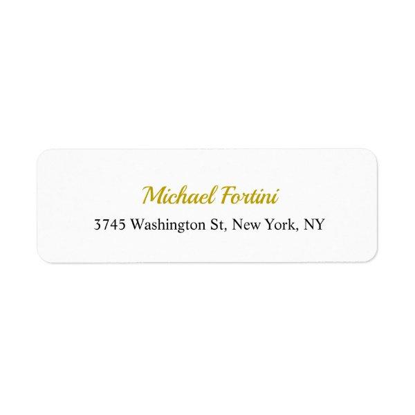 Elegant Minimalist Exclusive Plain Gold Color Label