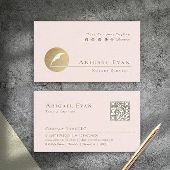 Elegant Minimalist Feather Icon Blush Pink & Gold