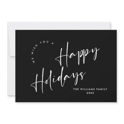 Elegant Minimalist Golden Christmas Greeting Holiday Card
