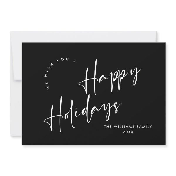 Elegant Minimalist Golden Christmas Greeting Holiday Card