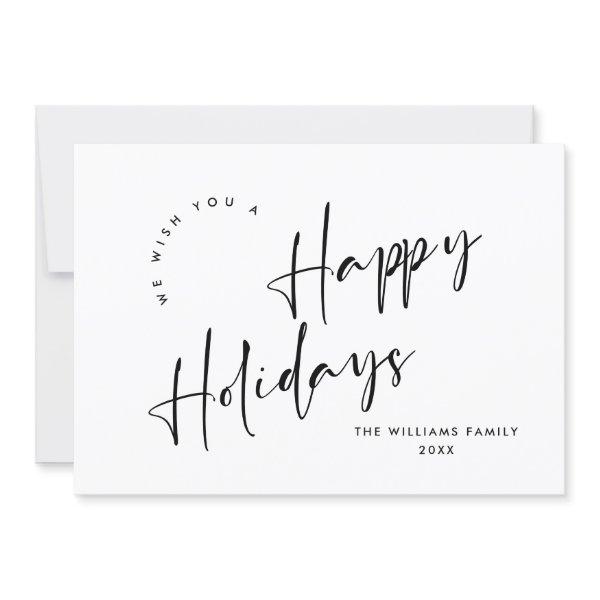 Elegant Minimalist Golden Christmas Greeting Holiday Card
