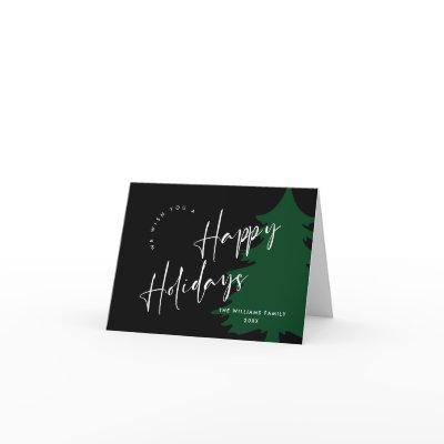 Elegant Minimalist Lettering Christmas Greeting Holiday Card