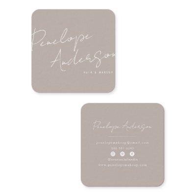 Elegant Minimalist Neutral Gray Boho Chic Modern Square