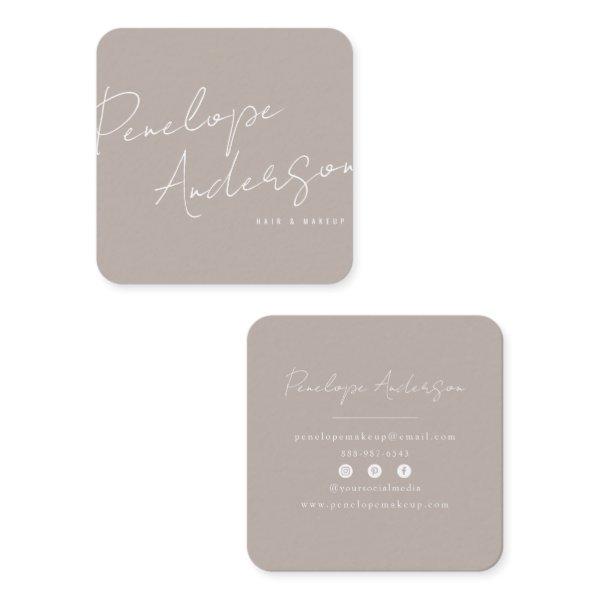 Elegant Minimalist Neutral Gray Boho Chic Modern Square