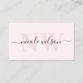 Elegant minimalist pink monogram name
