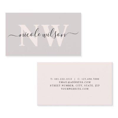 Elegant minimalist pink monogram name