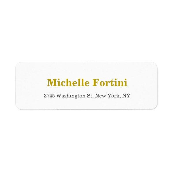 Elegant Minimalist Plain Modern Stylish Gold Color Label