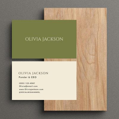Elegant Minimalist Sage Green & Beige Typography