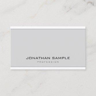Elegant Minimalistic Modern Grey White Sleek Plain