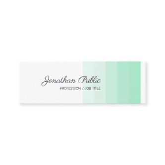 Elegant Mint Green White Calligraphed Modern Mini