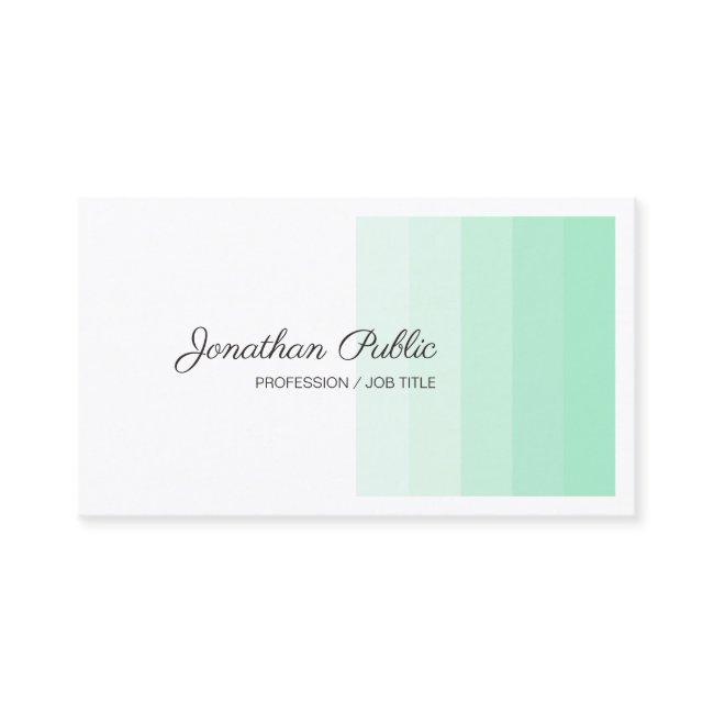 Elegant Mint Green White Calligraphy Script Modern
