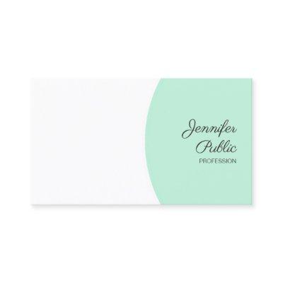 Elegant Mint Green White Custom Template Modern