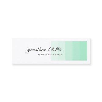 Elegant Mint Green White Handwriting Script Modern Mini