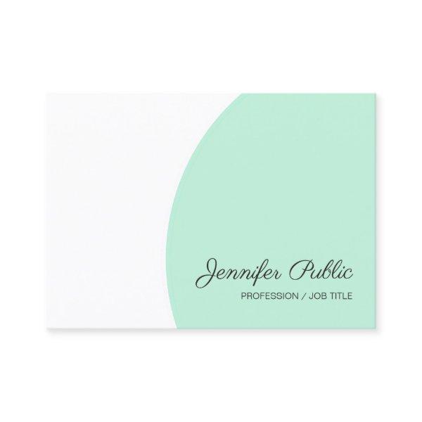 Elegant Mint Green White Modern Handwriting Script