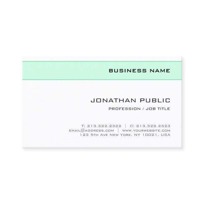 Elegant Mint Green White Modern Minimalist Design