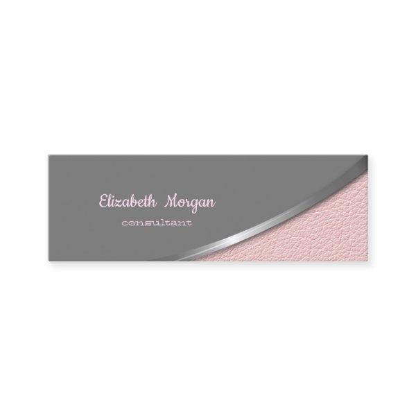 Elegant  Moder Silver Pink Leather Look Mini