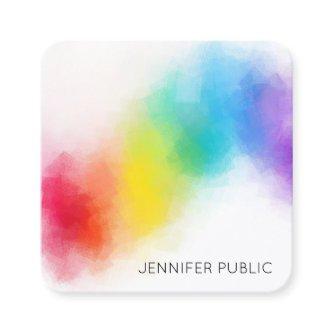 Elegant Modern Abstract Rainbow Colors Template Square