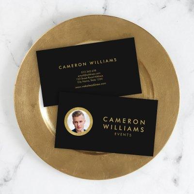 Elegant Modern Black and Faux Gold Profile Photo