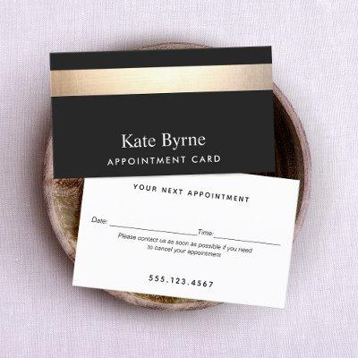 Elegant Modern Black Gold  Appointment Reminder