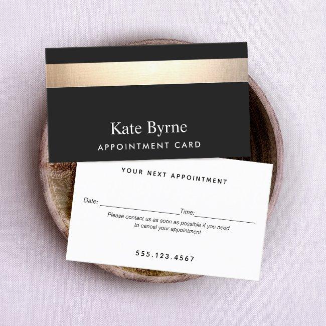 Elegant Modern Black Gold Appointment Reminder