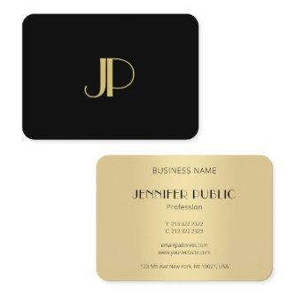 Elegant Modern Black Gold Monogram Template