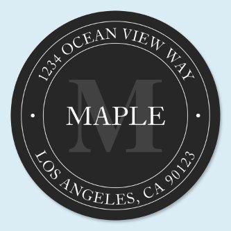 Elegant Modern Black White & Grey Classic Round Sticker