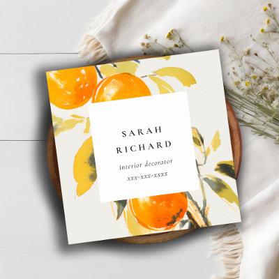 Elegant Modern Boho Abstract Sketchy Orange Garden Square