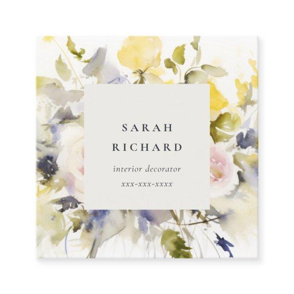 Elegant Modern Boho Vinatge Colorful Rose Floral Square