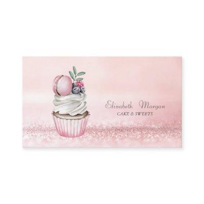 Elegant Modern Bokeh Watercolor Cupcake Macaron