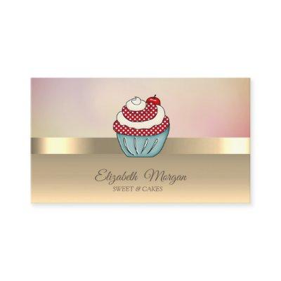 Elegant Modern Chic Gold Cupcake Cherry