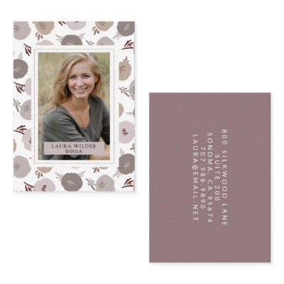 Elegant Modern Doula Photo Floral Pattern