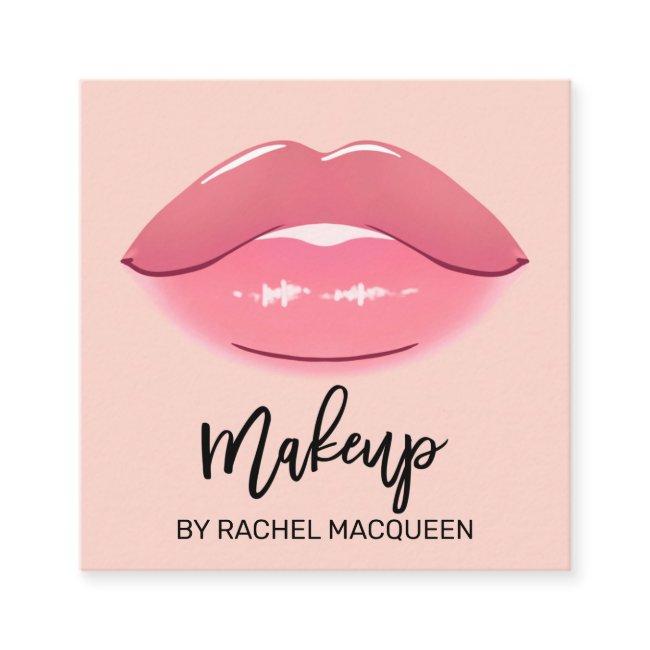 Elegant Modern Girly Pink Lips Makeup Artist Squar Square