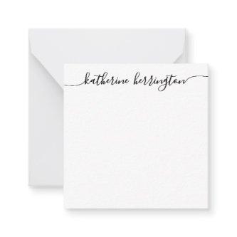 Elegant Modern Girly Swash Script Name Calligraphy Note Card