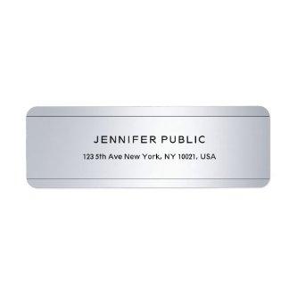 Elegant Modern Glam Silver Chic Return Address Label