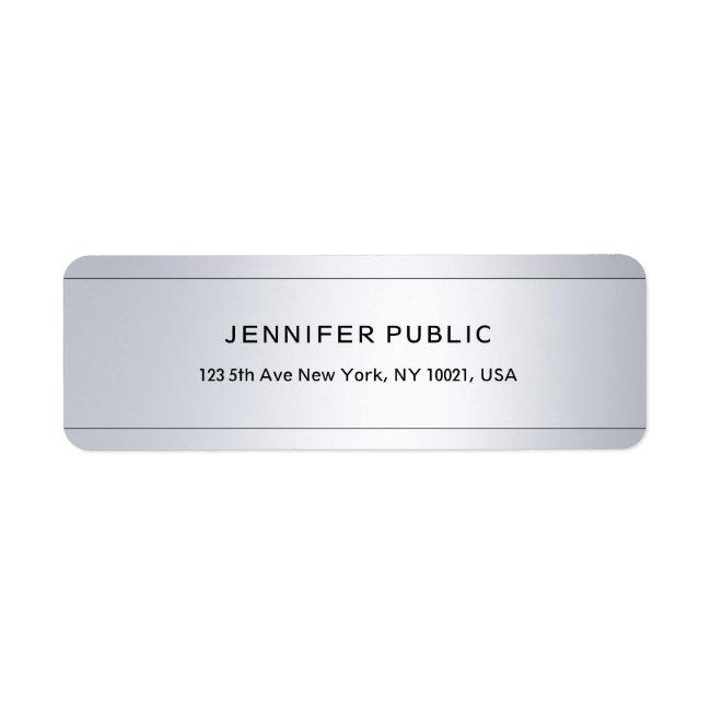 Elegant Modern Glam Silver Chic Return Address Label