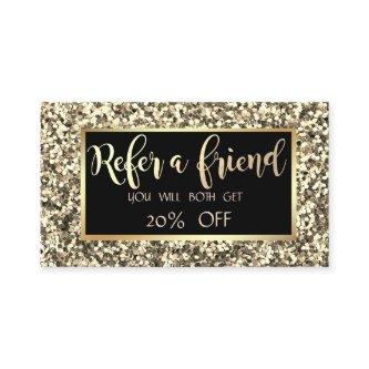 Elegant Modern Glitter Frame   Referral Card