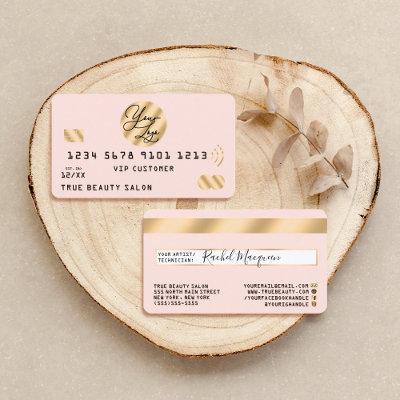 Elegant Modern Gold Blush Pink Credit Card Logo