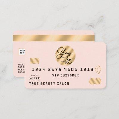 Elegant Modern Gold Blush Pink Credit Card Logo