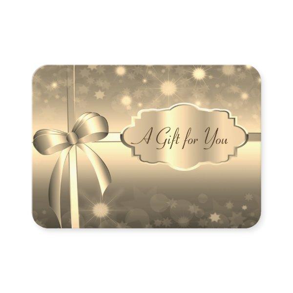 Elegant Modern Gold Frame,Bow Discount Card
