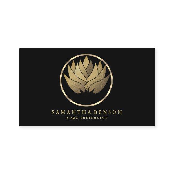 Elegant Modern Gold Lotus Logo Stylish Copper