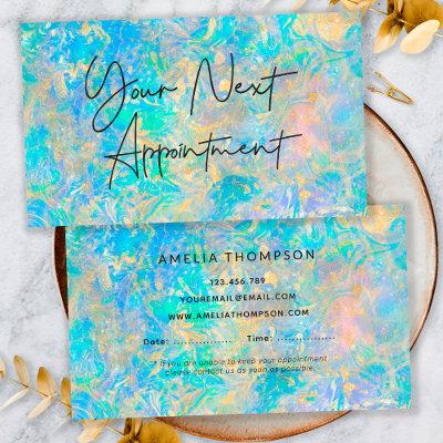 Elegant Modern Gold Opal Stone Appointment Card