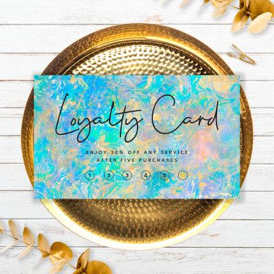 Elegant Modern Gold Opal Stone Loyalty Card