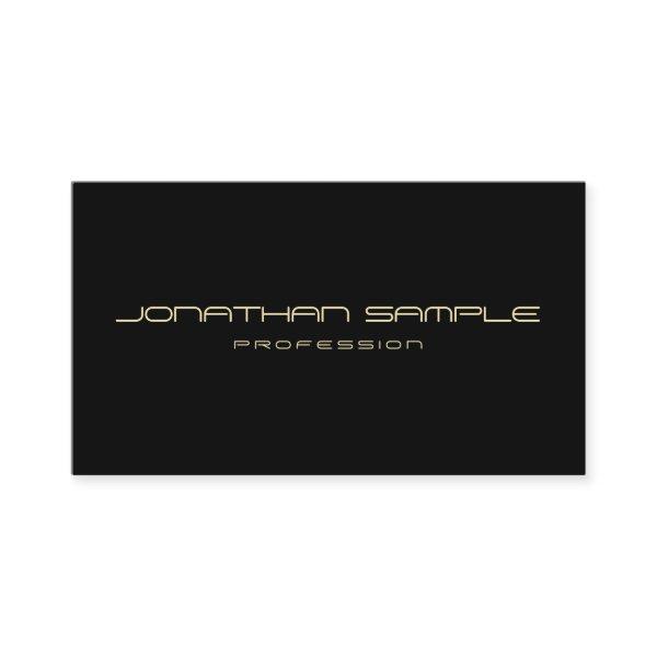 Elegant Modern Gold Text Black Professional Cool