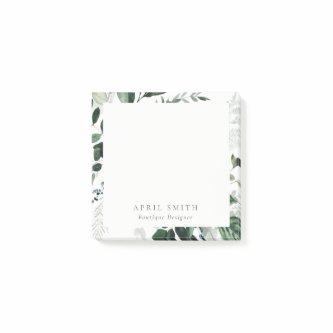 Elegant Modern Green Leafy Tropical Foliage Fern Post-it Notes