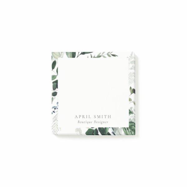 Elegant Modern Green Leafy Tropical Foliage Fern Post-it Notes