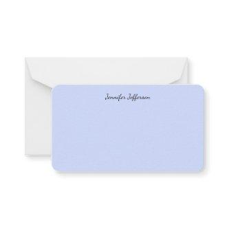 Elegant Modern Handwriting Plain Light Blue Note Card